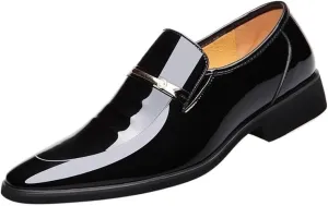 Mens Oxford Shoes Leather Loafers Metal Tip Plain Toe Dress Slip On Business Casual Comfortable Modern
