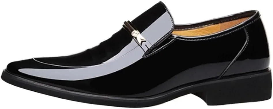 Mens Oxford Shoes Leather Loafers Metal Tip Plain Toe Dress Slip On Business Casual Comfortable Modern