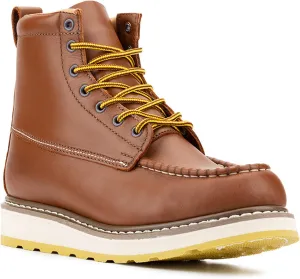 Men's SureTrack 6" & 8'' Leather Soft Toe Work Boot for Men, Goodyear Welt, Oil/Slip Resistant, Wedge Sole, Moc Toe Men's Work Boots, EH, 84994 & 86994