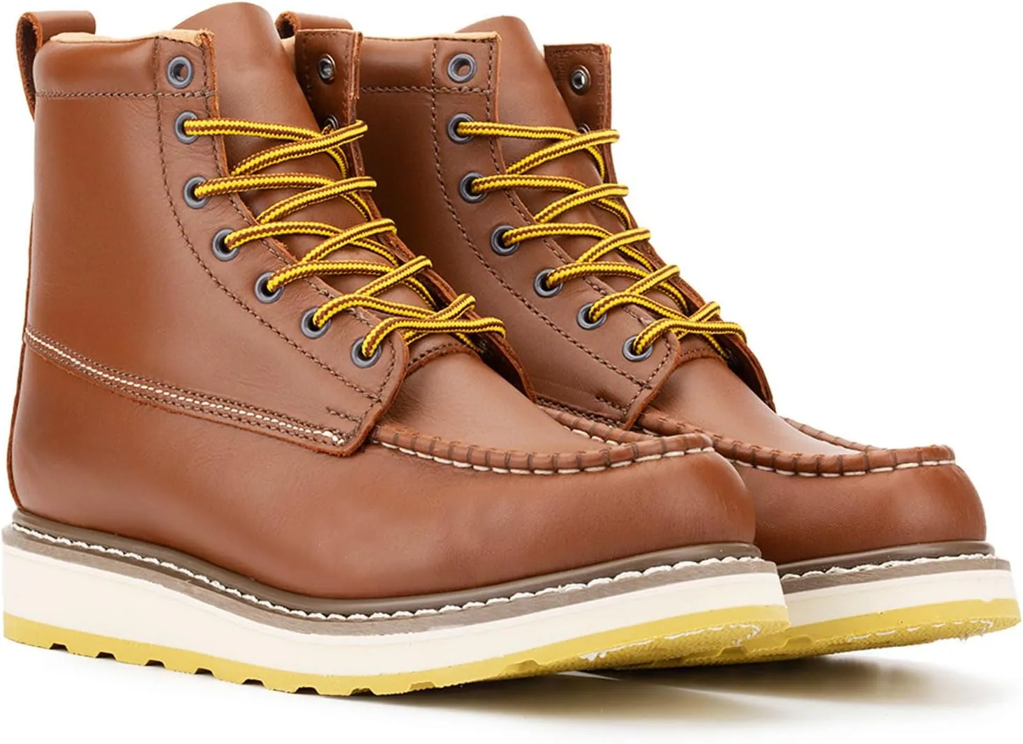 Men's SureTrack 6" & 8'' Leather Soft Toe Work Boot for Men, Goodyear Welt, Oil/Slip Resistant, Wedge Sole, Moc Toe Men's Work Boots, EH, 84994 & 86994