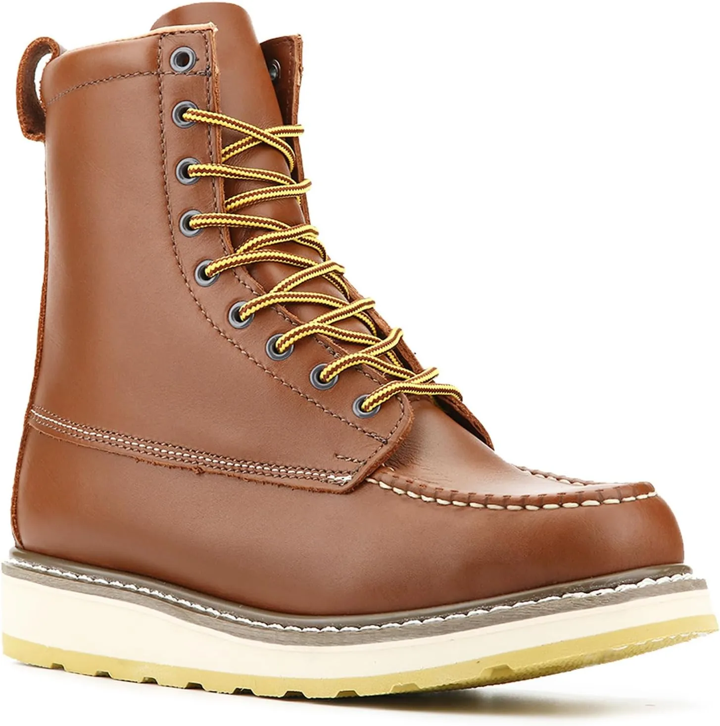 Men's SureTrack 6" & 8'' Leather Soft Toe Work Boot for Men, Goodyear Welt, Oil/Slip Resistant, Wedge Sole, Moc Toe Men's Work Boots, EH, 84994 & 86994