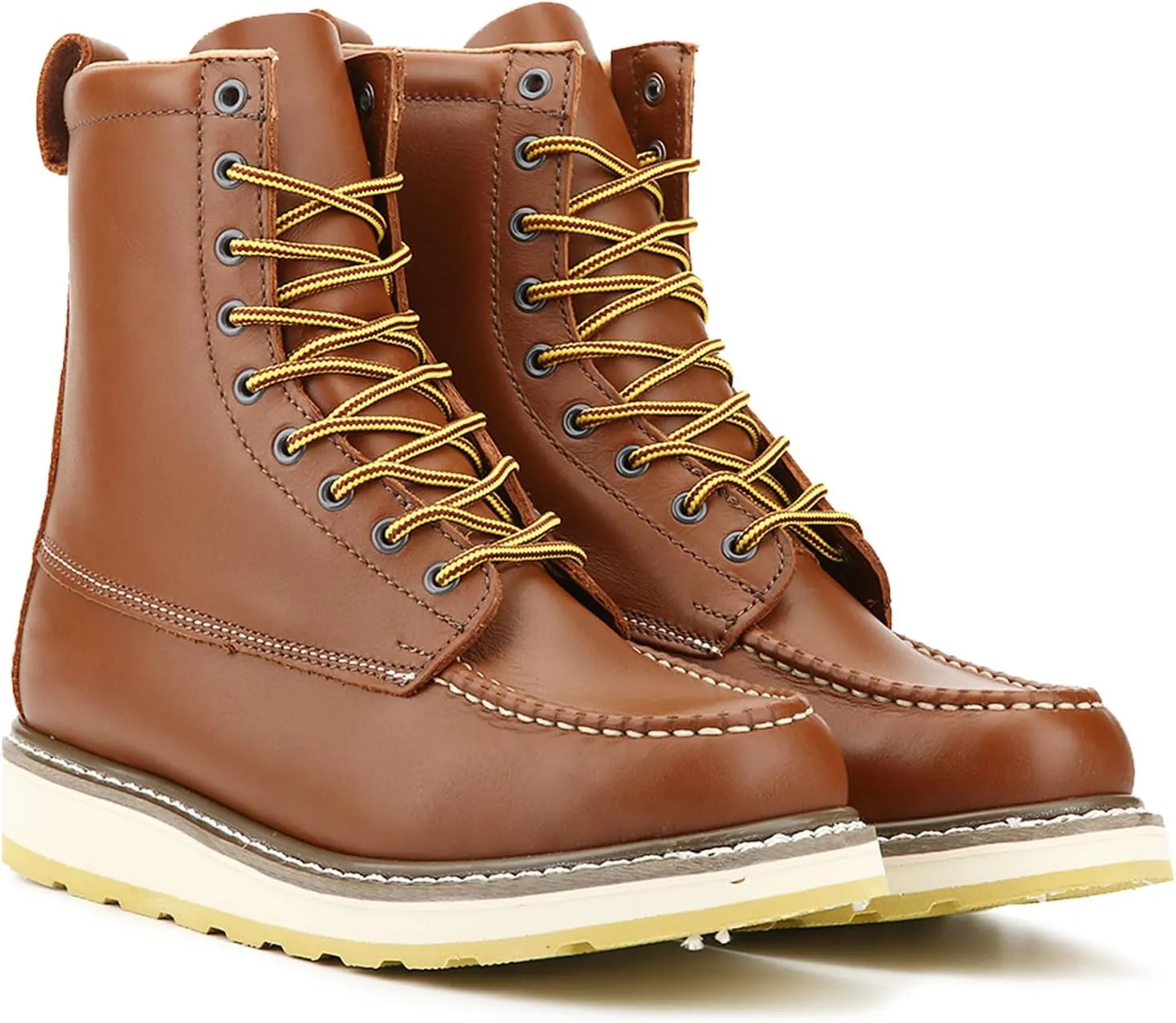 Men's SureTrack 6" & 8'' Leather Soft Toe Work Boot for Men, Goodyear Welt, Oil/Slip Resistant, Wedge Sole, Moc Toe Men's Work Boots, EH, 84994 & 86994