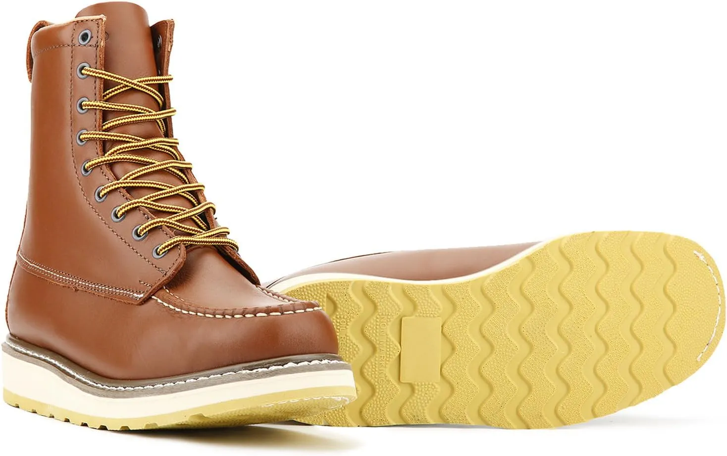 Men's SureTrack 6" & 8'' Leather Soft Toe Work Boot for Men, Goodyear Welt, Oil/Slip Resistant, Wedge Sole, Moc Toe Men's Work Boots, EH, 84994 & 86994