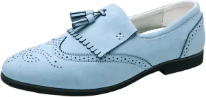 Men's Tassel Wingtip Brogue Loafers - Embossed, Comfortable, Slip-Resistant Flat Heel Shoes for Prom & Formal Wear