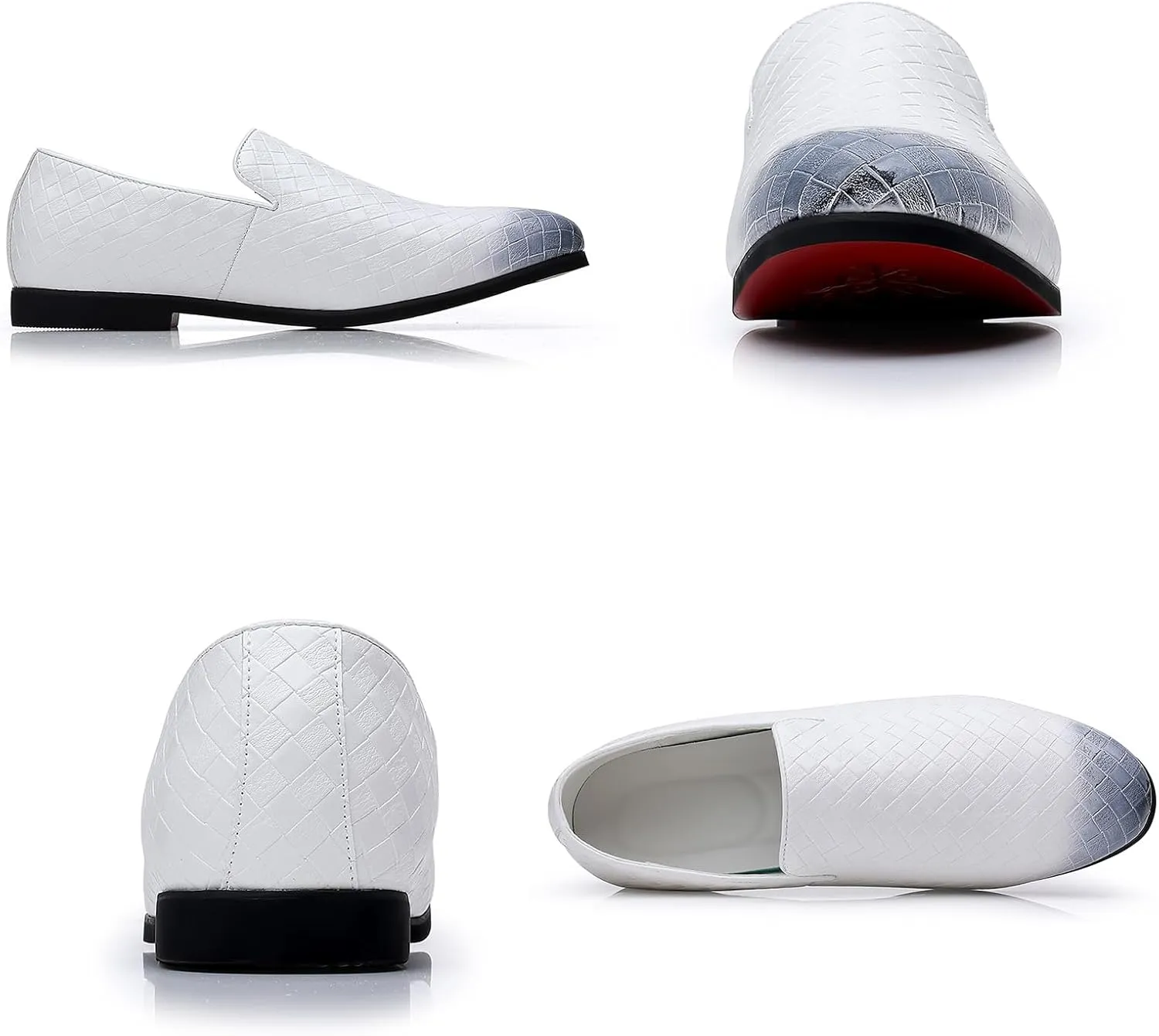 Men's Vegan Leather Smoking Loafers Slip-on Flat Casual Lightweight Driving Walking Shoes Business Dress Oxford Shoes