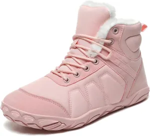 Mens Womens Snow Boots Winter Barefoot Shoes Warm Fur Lined Short Ankle Booties Outdoor Anti-Slip Wide Toe Box Walking Winter Shoes