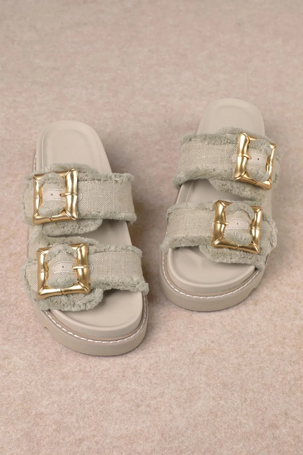 Mi.iM Carlotta Cozy Buckled Lined Mules