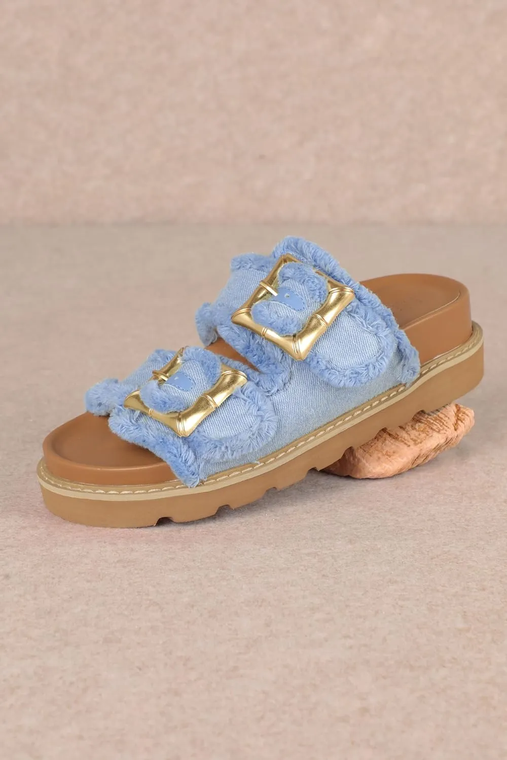 Mi.iM Carlotta Cozy Buckled Lined Mules