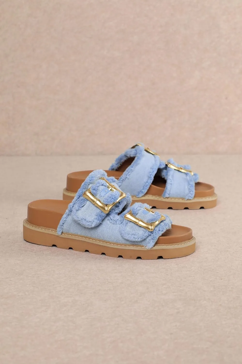 Mi.iM Carlotta Cozy Buckled Lined Mules