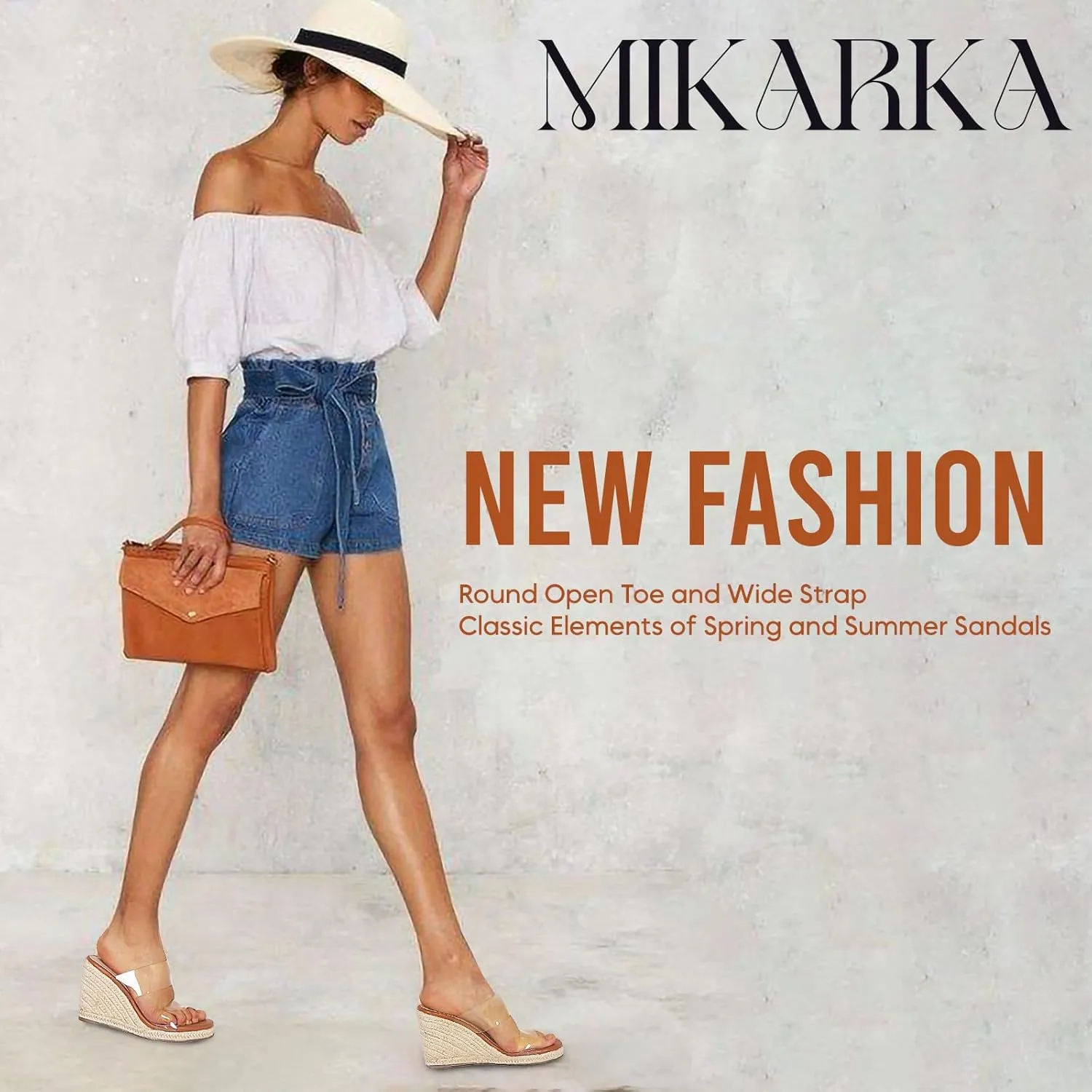 mikarka Slip On Wedge Sandals for Women Open Toe Espadrilles Platform Slides Dressy High Heel Beach Summer Sandal Comfortable Wedges Shoe Mules