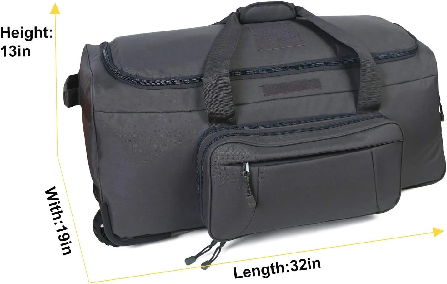Military Wheeled Deployment Bag Large Tactical Heavy Duty Duffel Bag for Camping Hiking (Grey)