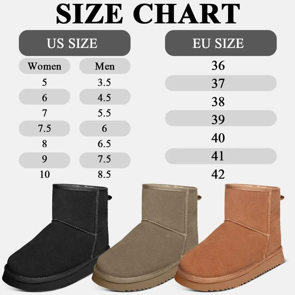 Mini Snow Boots for Women Ankle Boots Winter Slippers Boots Fur Lined Non-slip Lightweight Comfortable Stay Warm