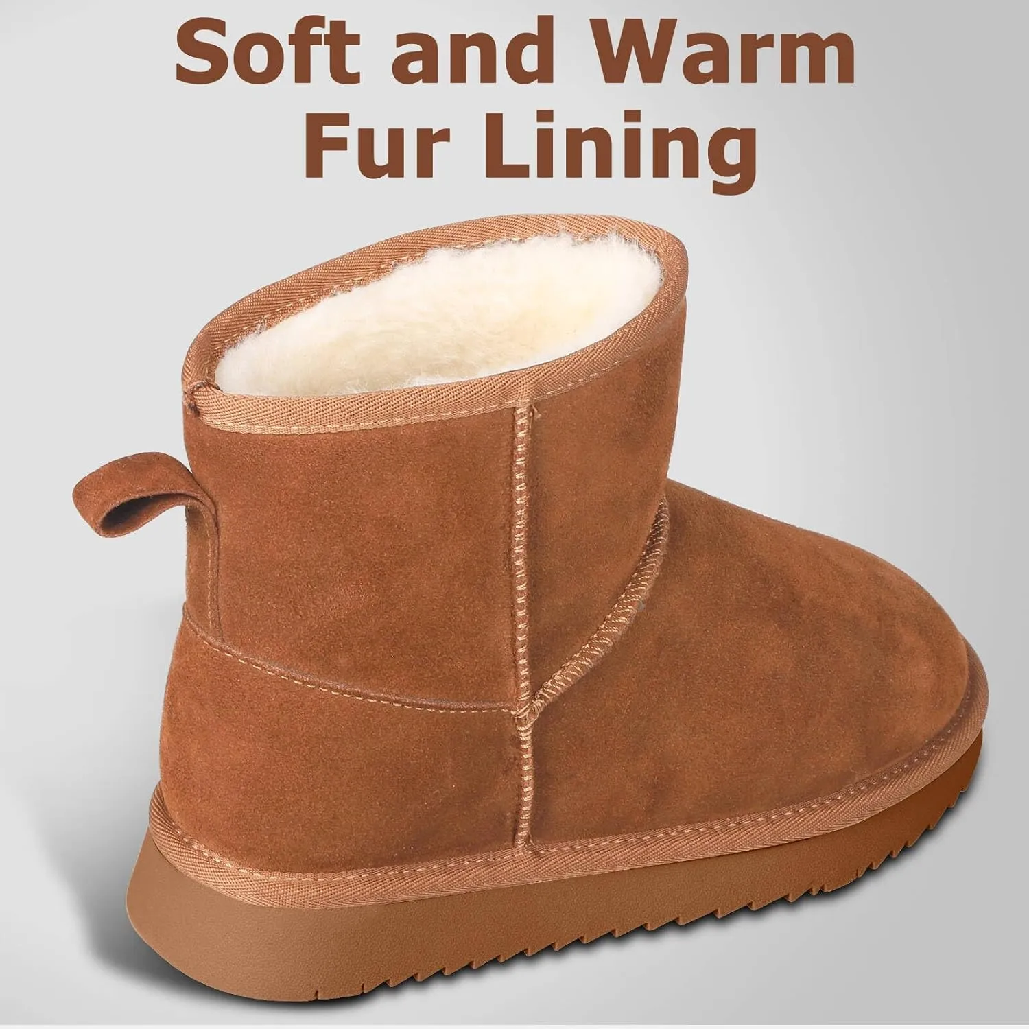Mini Snow Boots for Women Ankle Boots Winter Slippers Boots Fur Lined Non-slip Lightweight Comfortable Stay Warm