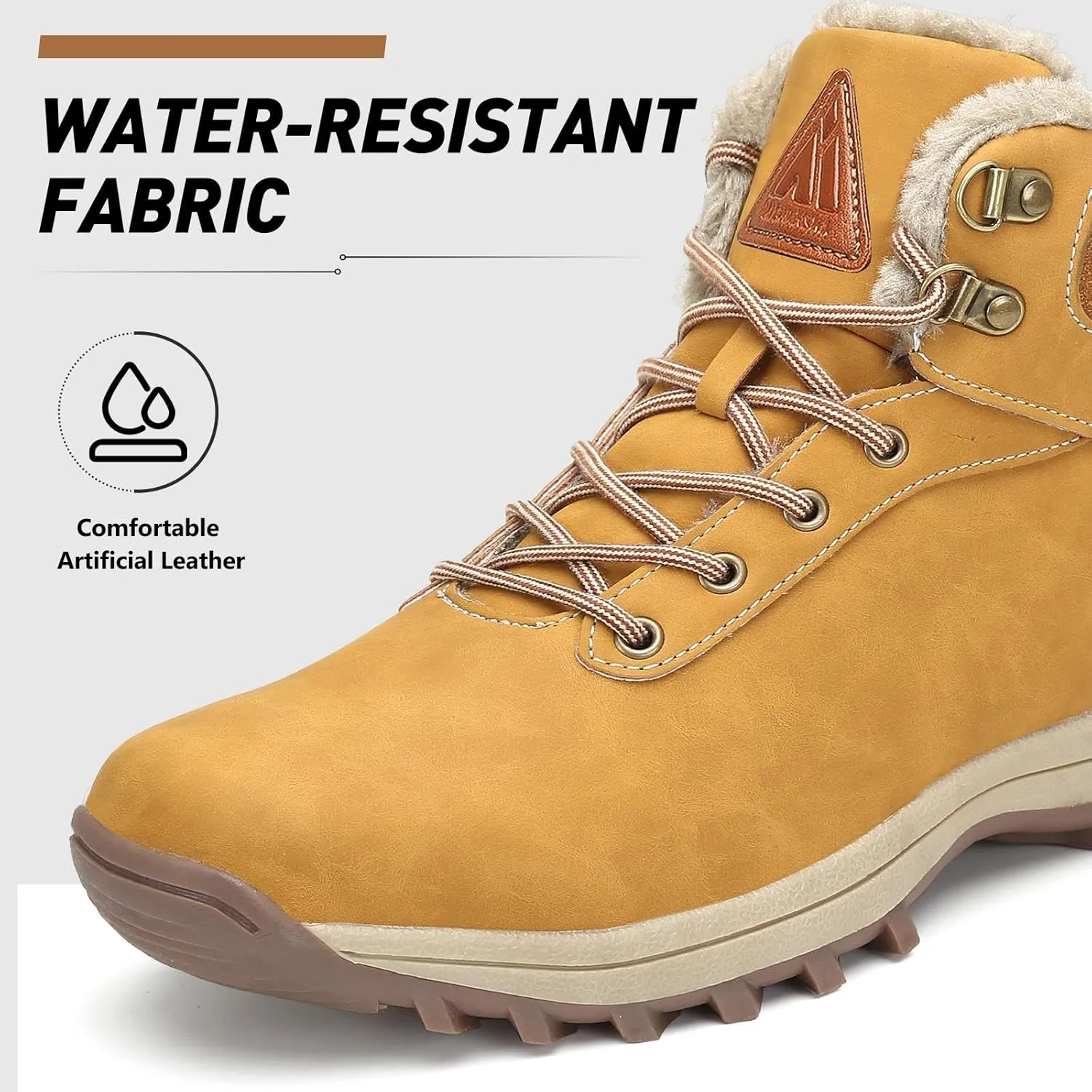 Mishansha Winter Boots for Men Women Waterproof Snow Boots Warm Lined Non Slip Hiking Boot