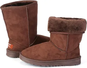 Moclever Boots For Women Snow Winter, Women Ladies Snow Boots Waterproof Faux Suede Mid-Calf Boots