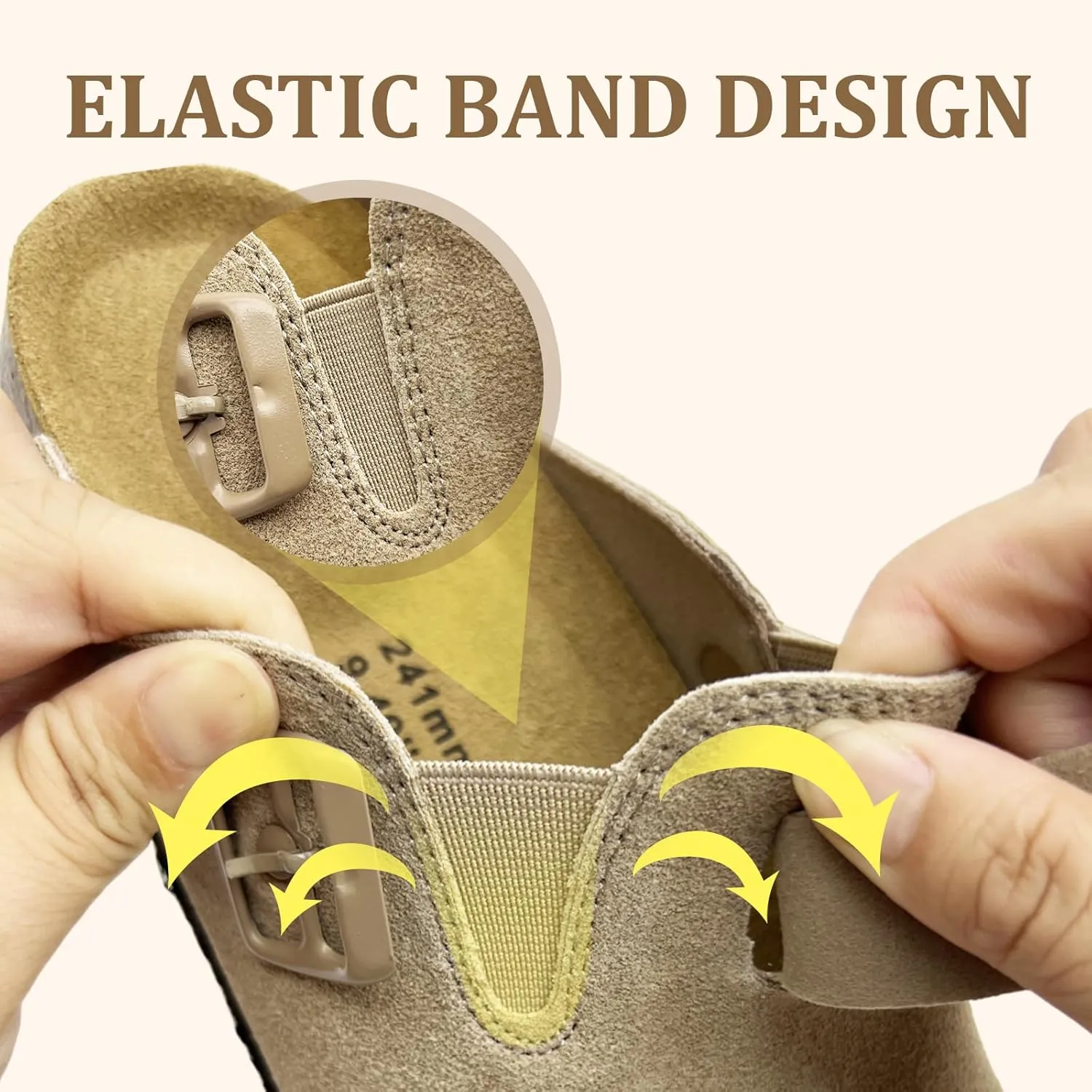 MOLATIN Clogs for Women Comfort Mens Mules and Slip ons Potato Shoes Leather Mules with Suede Cork Footbed Sandals