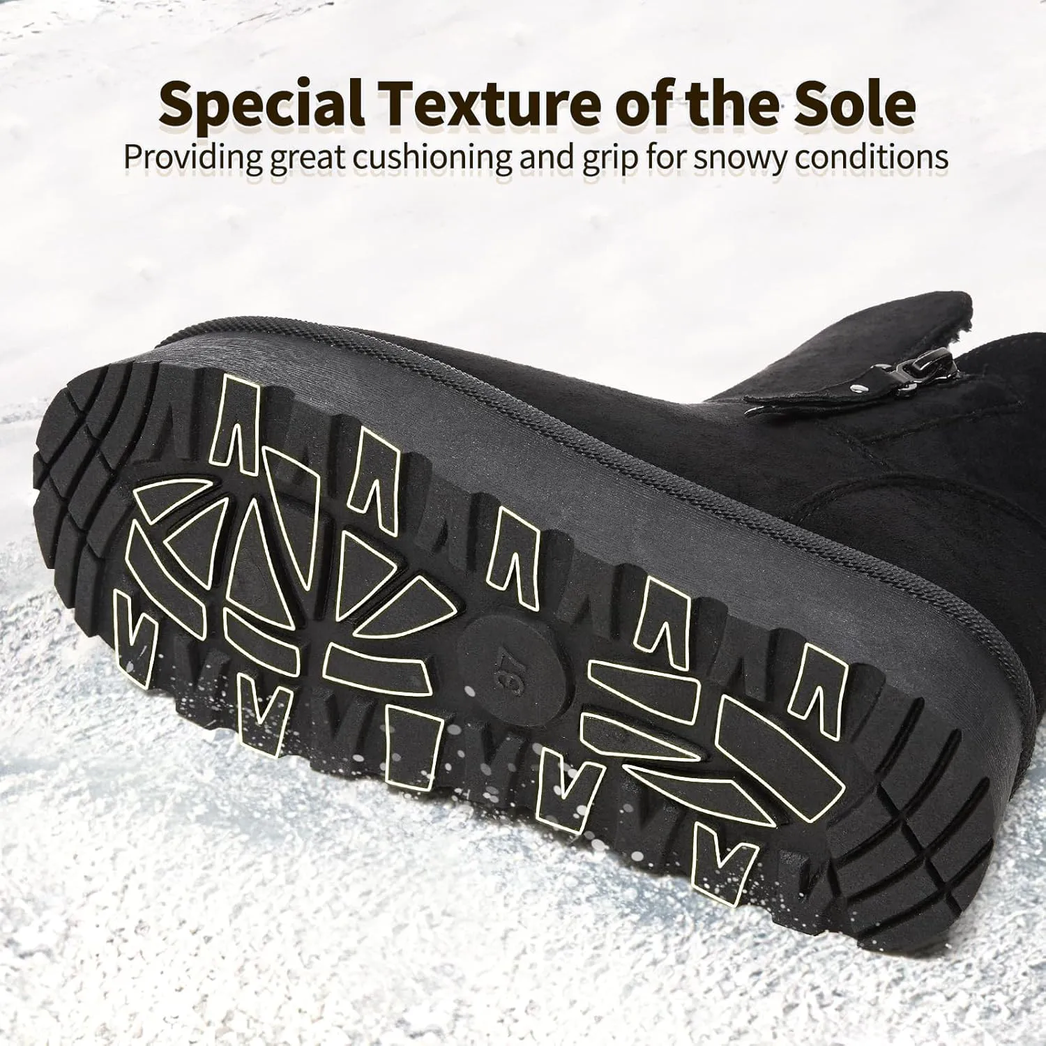 Moudki Winter Boots for Women Warm Fur Lined Booties Platform Snow Boots for Women Ankle Booties Anti-Slip Outdoor Snow Boots
