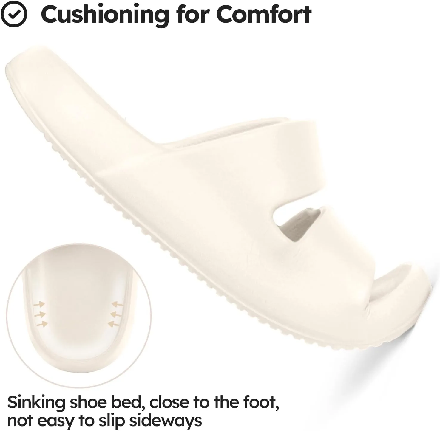 Mukinrch Unisex Adult Classic Sandals with Arch Support,Cloud Slides Beach Sandal Slippers,Comfort Orthopedic Sandals Plantar Fasciitis Recovery Shoe