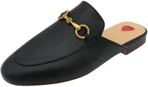 Mules for Women Genuine Leather Flat Low Heel Slip-on Loafer Slingback Slide Slippers