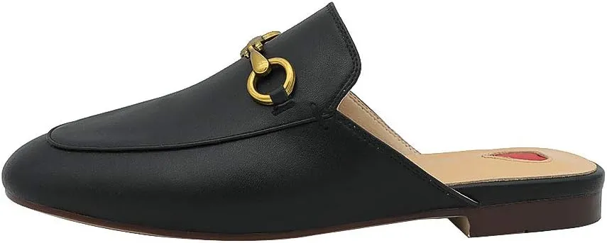 Mules for Women Genuine Leather Flat Low Heel Slip-on Loafer Slingback Slide Slippers
