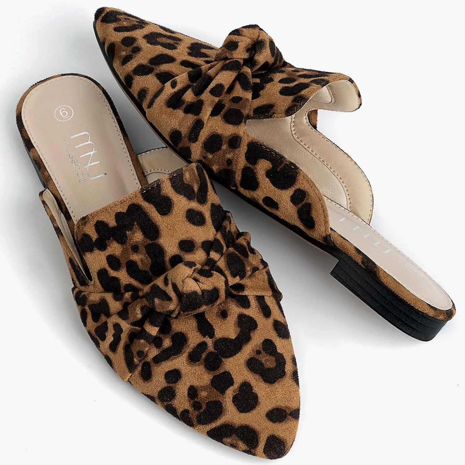 MUSSHOE Mules for Women Flats Comfortable Pointed Toe Slip on Women Mules Flats…