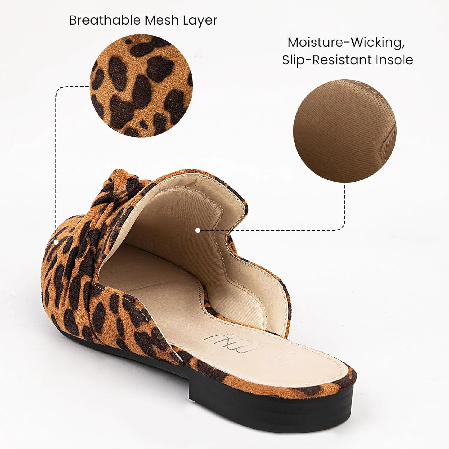 MUSSHOE Mules for Women Flats Comfortable Pointed Toe Slip on Women Mules Flats…