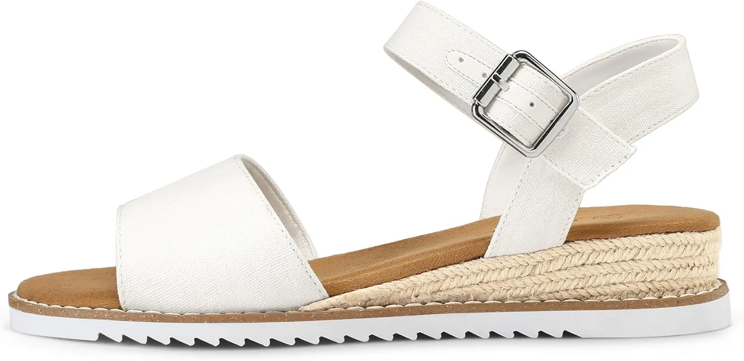 mysoft Women's Comfortable Wedge Sandals Casual Espadrilles Ankle Strap Open Toe Walking Summer Shoes