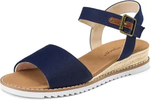 mysoft Women's Comfortable Wedge Sandals Casual Espadrilles Ankle Strap Open Toe Walking Summer Shoes