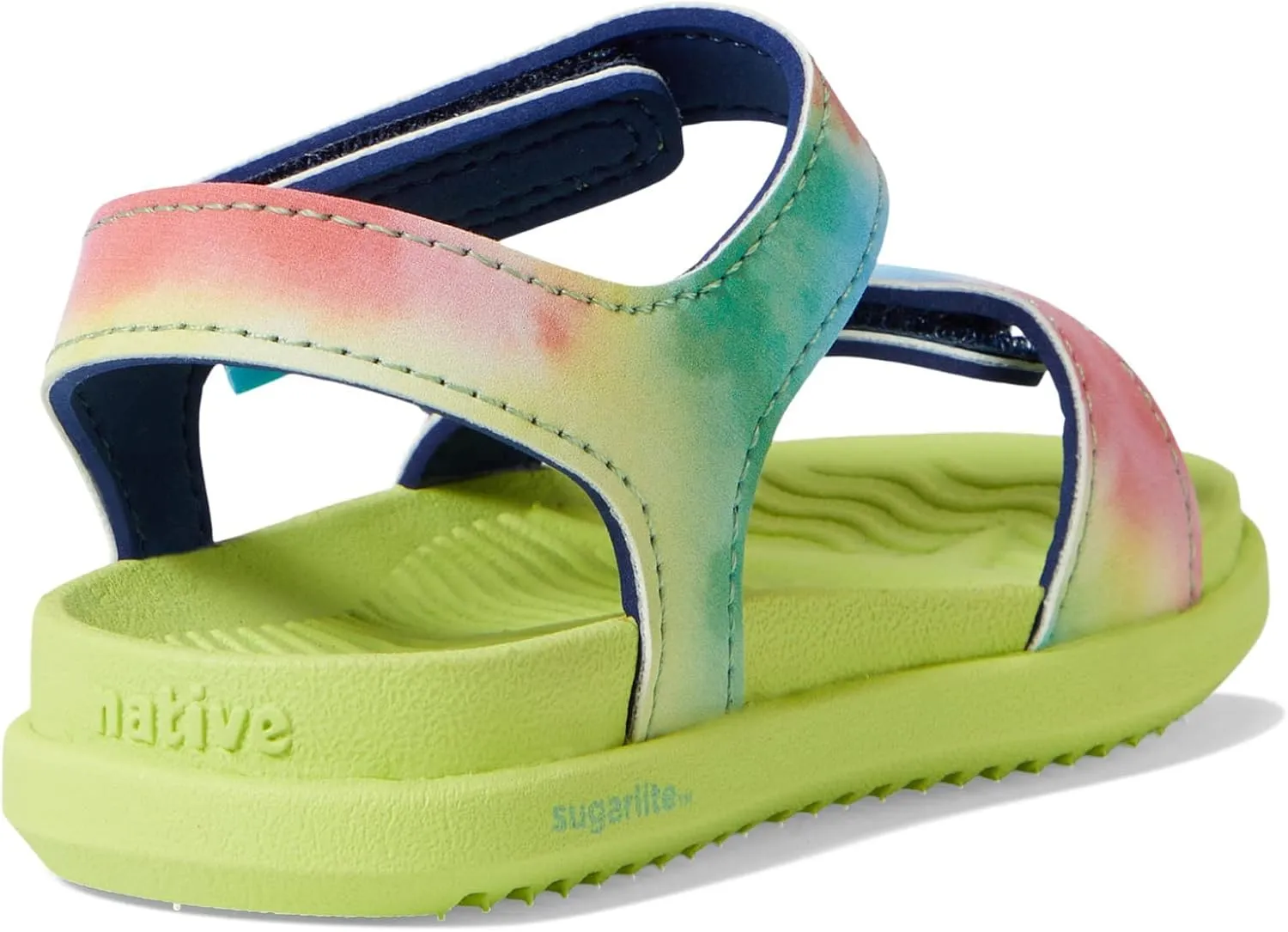 Native Shoes Kids Charley Sugarlite Print Flat Sandals for Little Kid - Hook-Loop Closure with EVA Footbed, and Eye-Catching Design