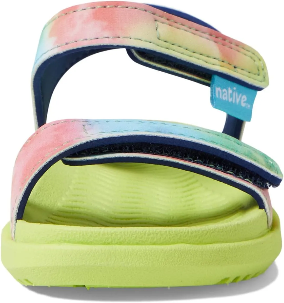 Native Shoes Kids Charley Sugarlite Print Flat Sandals for Little Kid - Hook-Loop Closure with EVA Footbed, and Eye-Catching Design