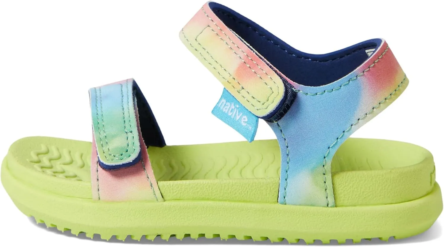 Native Shoes Kids Charley Sugarlite Print Flat Sandals for Little Kid - Hook-Loop Closure with EVA Footbed, and Eye-Catching Design