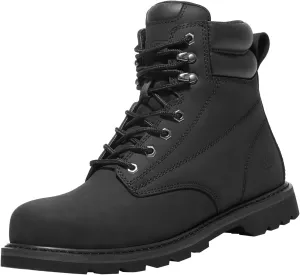 NINGO Steel Toe Work Boots for Men, Waterproof Comfortable Leather Industrial & Construction Boots, Oil & Slip Resistance Safety Shoes with EH Protection, for Outdoor Factories Warehouses Farms