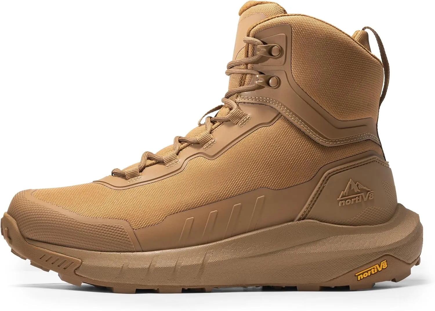 NORTIV 8 Men's Tactical Hiking Boot Lightweight Cushion Sole Boots for Work All Day Side Zipper Motorcycle Combat Military Boot Arch Support 8 Inches Terrascope