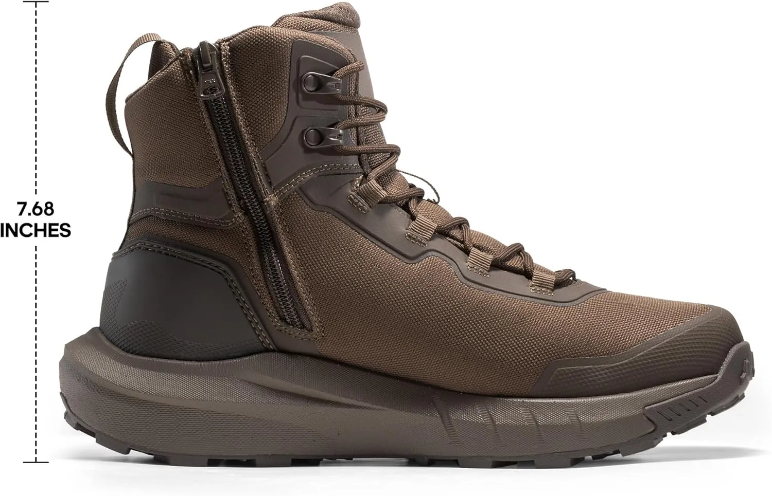 NORTIV 8 Men's Tactical Hiking Boot Lightweight Cushion Sole Boots for Work All Day Side Zipper Motorcycle Combat Military Boot Arch Support 8 Inches Terrascope