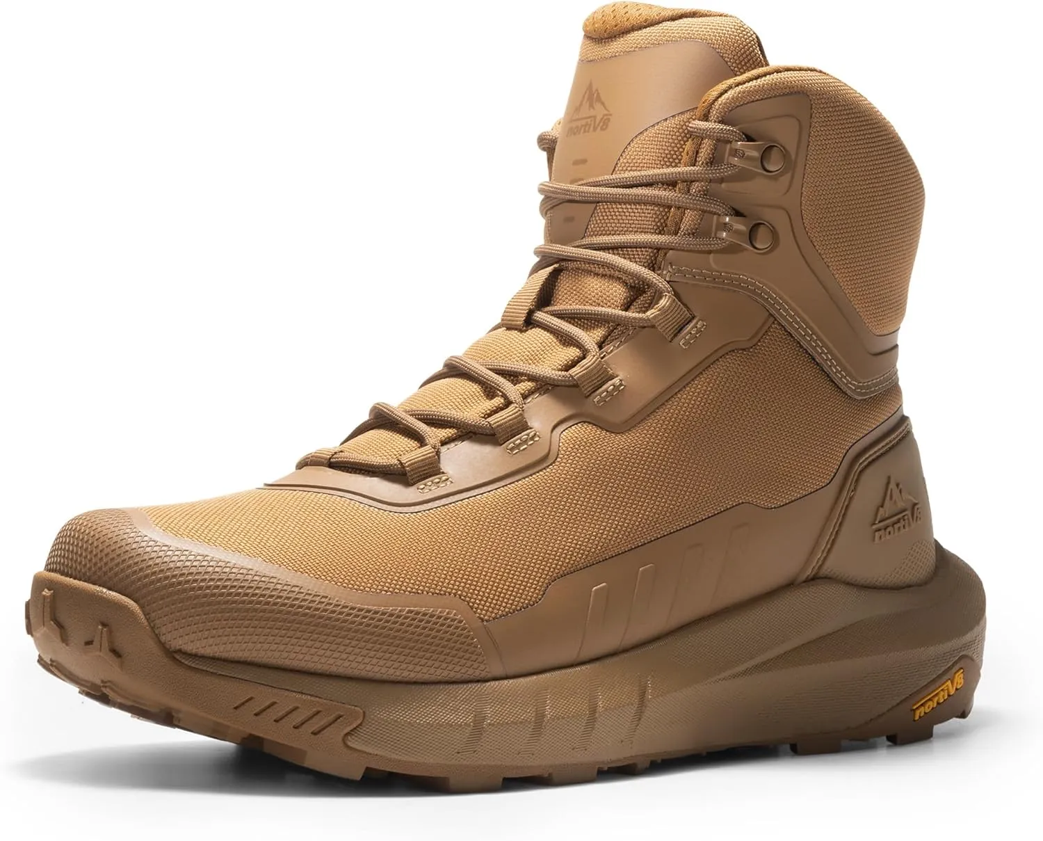 NORTIV 8 Men's Tactical Hiking Boot Lightweight Cushion Sole Boots for Work All Day Side Zipper Motorcycle Combat Military Boot Arch Support 8 Inches Terrascope