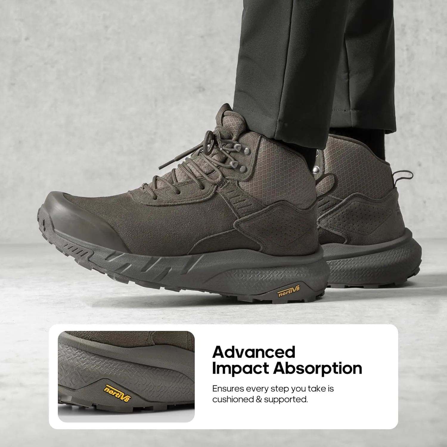 NORTIV 8 Men's Waterproof Military Tactical Work Boots Leather Motorcycle Combat Boots Lightweight Non-Slip Hiking Boots for Men Defender