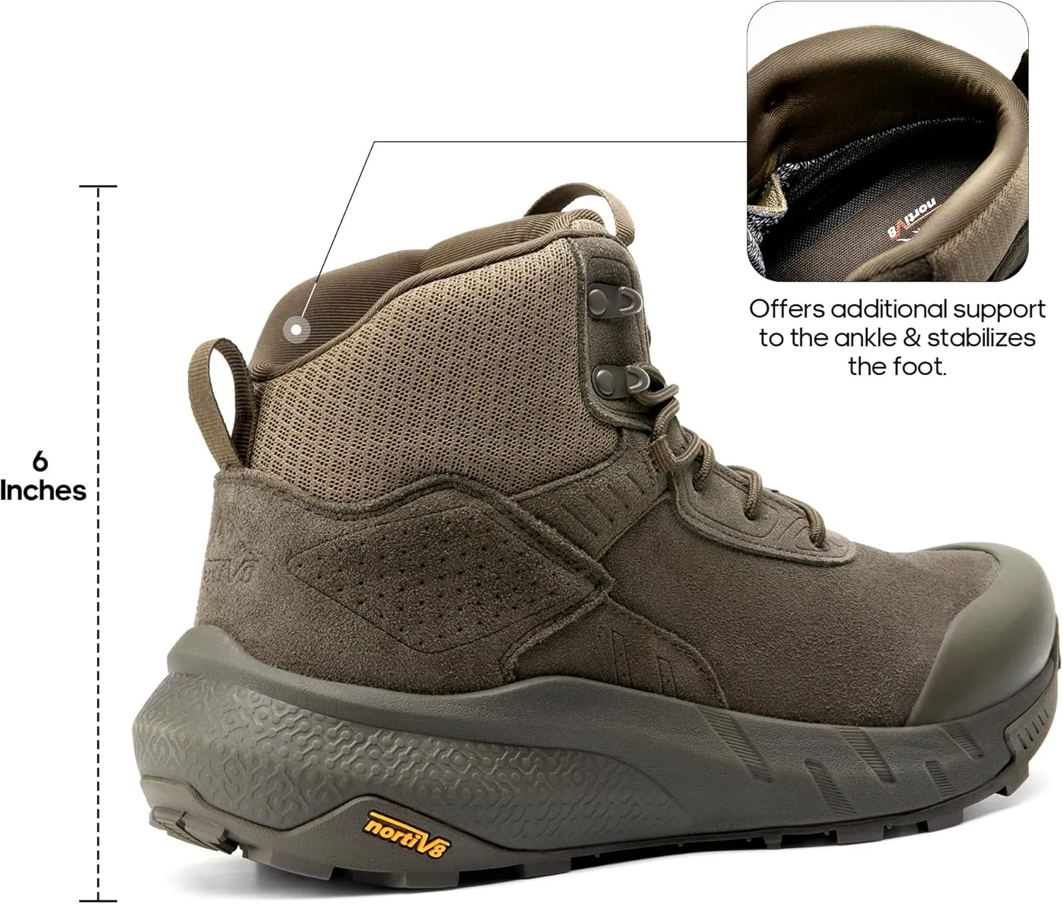 NORTIV 8 Men's Waterproof Military Tactical Work Boots Leather Motorcycle Combat Boots Lightweight Non-Slip Hiking Boots for Men Defender