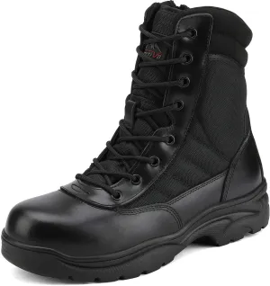 NORTIV 8 Steel Toe Boots for Men Safety Industrial & Construction Military Work Boots Slip Resistant ASTM F2413-18, TROOPER-STL