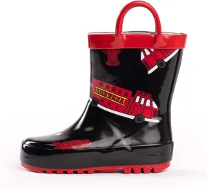 NORTY Rubber Rain Boots for Kids - Waterproof Rubber Boots Boys and Girls Solid & Printed Rainboots for Toddlers and Kids