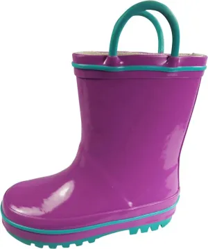 NORTY Rubber Rain Boots for Kids - Waterproof Rubber Boots Boys and Girls Solid & Printed Rainboots for Toddlers and Kids