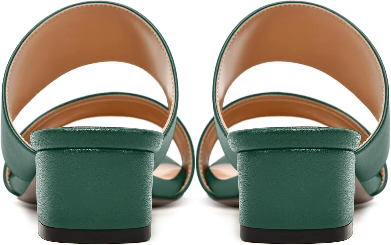 NUMALEO Womens Round Toe Dress Two Strap Slip On Bridal Matte Chunky Low Heel Heeled Sandals 1.5 Inch