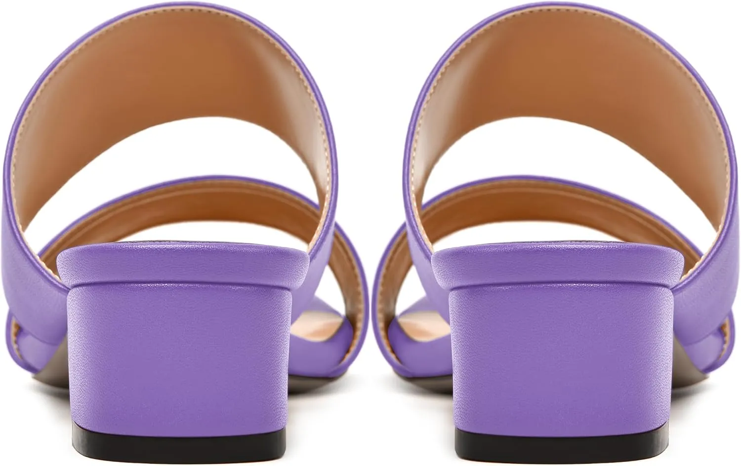 NUMALEO Womens Round Toe Dress Two Strap Slip On Bridal Matte Chunky Low Heel Heeled Sandals 1.5 Inch