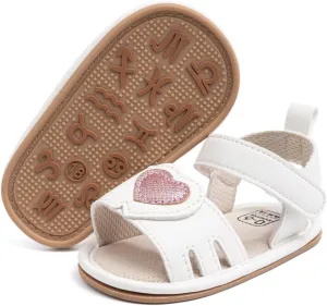 Oamico Baby Girl Sandals Infant Soft Anti-Slip Rubber Sole Casual Beach Sandals Newborn Bowknot Outdoor First Walker Summer Shoes for Baby Girls Flat Sandal