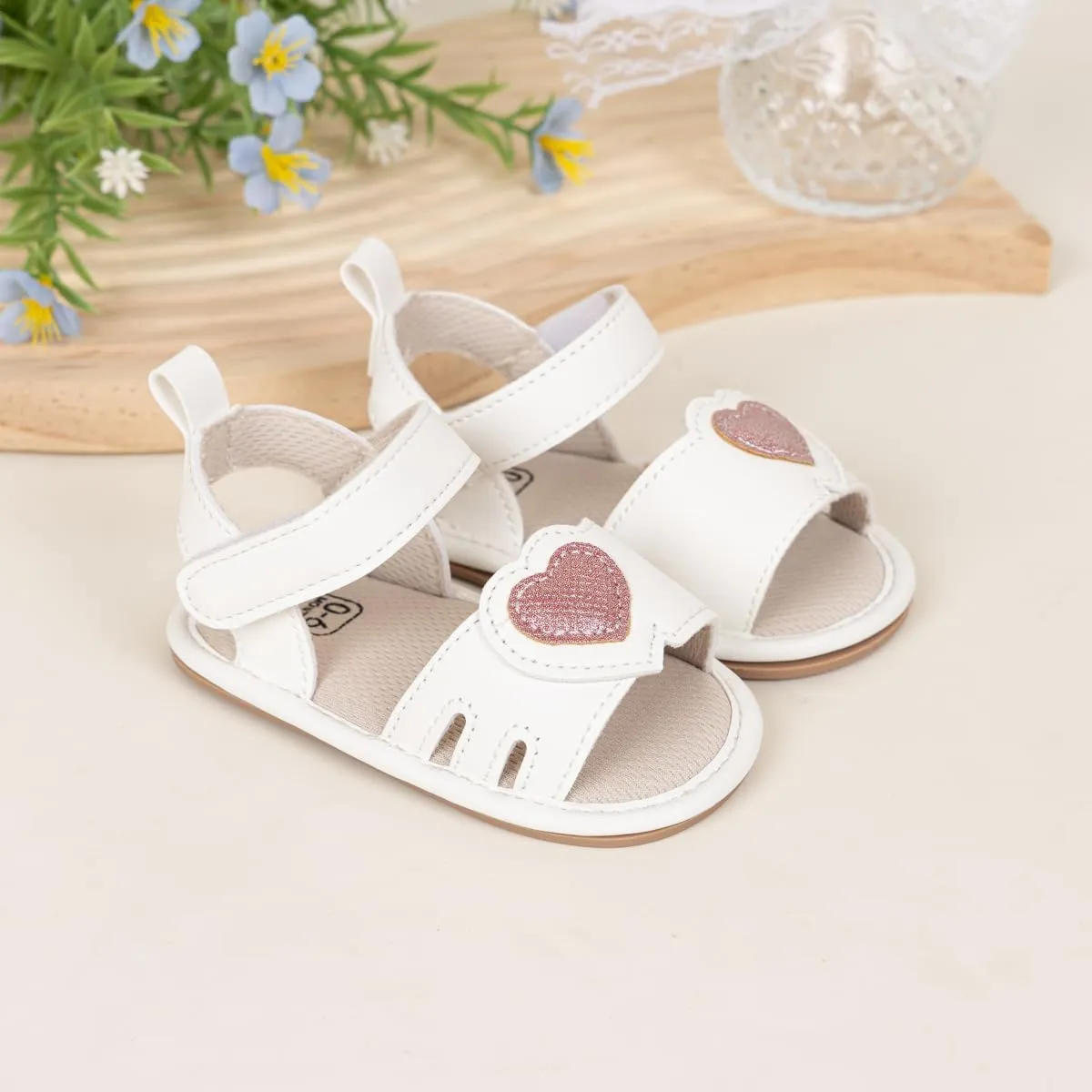 Oamico Baby Girl Sandals Infant Soft Anti-Slip Rubber Sole Casual Beach Sandals Newborn Bowknot Outdoor First Walker Summer Shoes for Baby Girls Flat Sandal