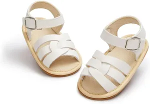 ohsofy Baby Girls Boys Sandals Infant Summer Beach Casual Shoes Bow Princess Dress Flats Rubber Sole Non Slip Outdoor Fishman Sandals Toddler First Walker Crib Shoes