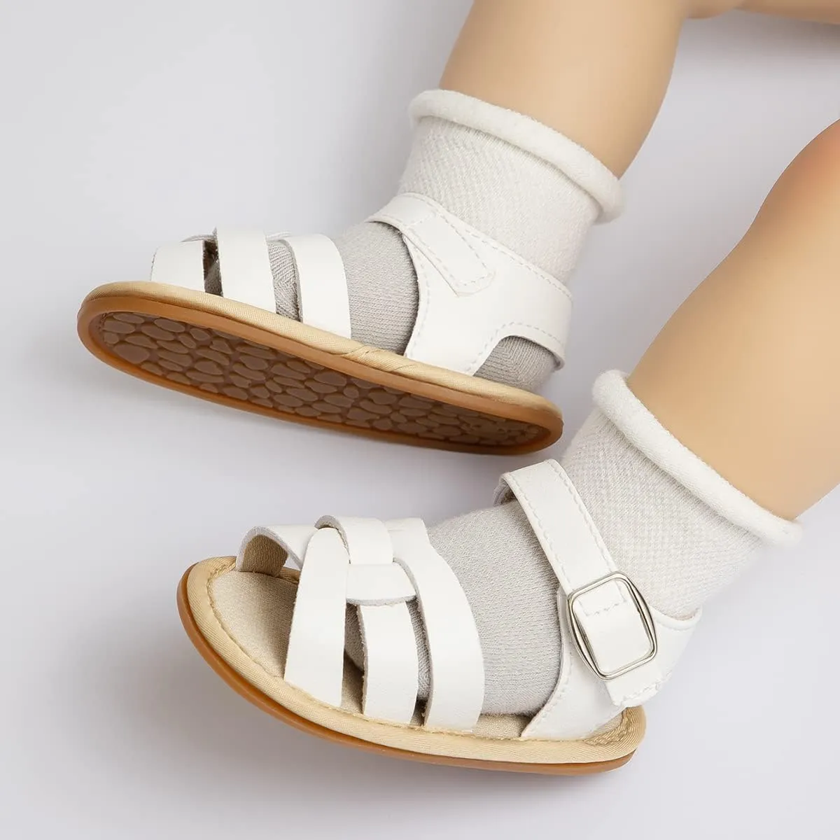 ohsofy Baby Girls Boys Sandals Infant Summer Beach Casual Shoes Bow Princess Dress Flats Rubber Sole Non Slip Outdoor Fishman Sandals Toddler First Walker Crib Shoes