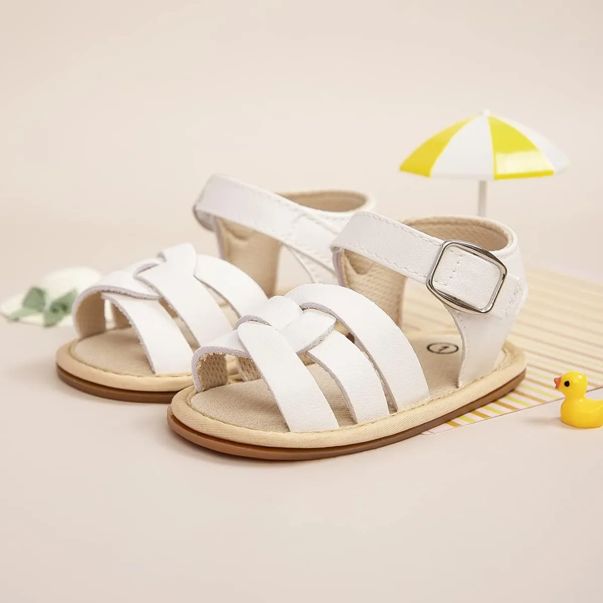 ohsofy Baby Girls Boys Sandals Infant Summer Beach Casual Shoes Bow Princess Dress Flats Rubber Sole Non Slip Outdoor Fishman Sandals Toddler First Walker Crib Shoes
