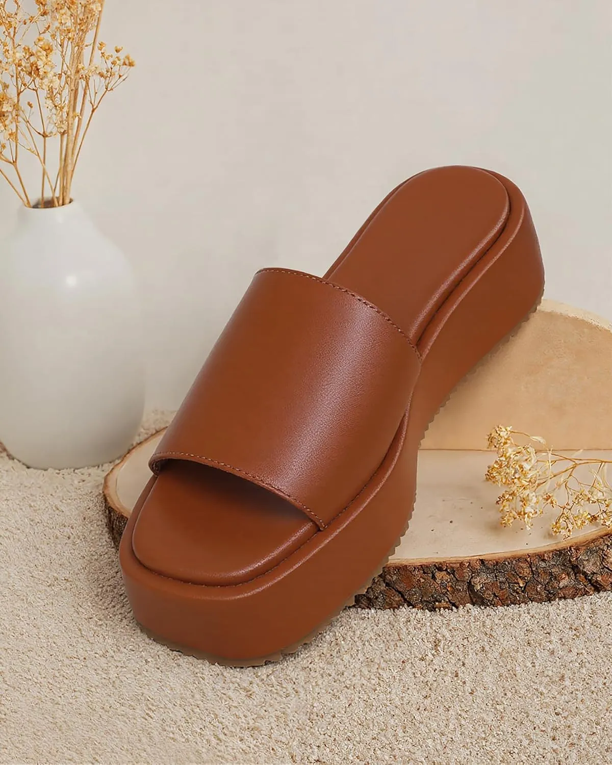 Oiamenne Platform Sandals Women Comfortable Open Toe Wedge Sandals Slip On Platform Slides for Women Padded Summer Casual Beach Shoes