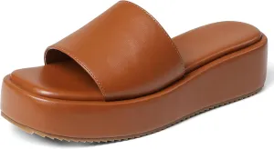 Oiamenne Platform Sandals Women Comfortable Open Toe Wedge Sandals Slip On Platform Slides for Women Padded Summer Casual Beach Shoes