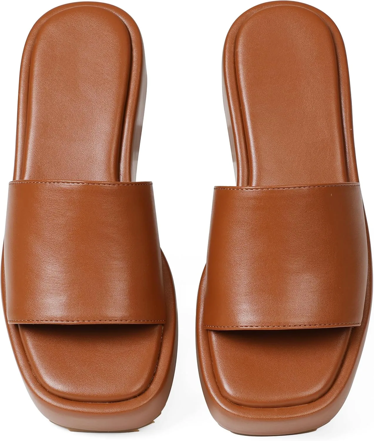 Oiamenne Platform Sandals Women Comfortable Open Toe Wedge Sandals Slip On Platform Slides for Women Padded Summer Casual Beach Shoes